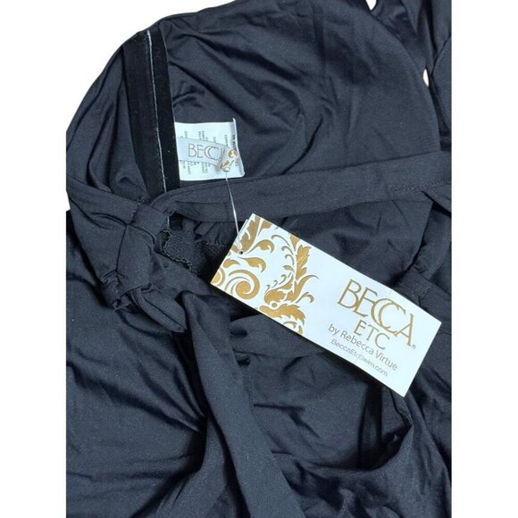 Becca Rebecca Virtue Sz 1X 16 18 Swimsuit Black Strappy One Piece Plus Size New - Picture 5 of 6